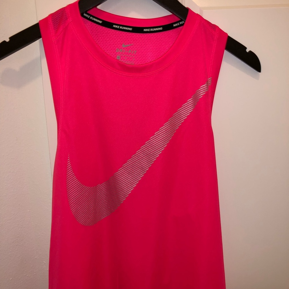 Nike neon pink dri-fit muscle tank